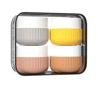Lot de 4 flacons portables pour shampoing de voyage - En silicone réutilisables - 50 ml - Pour crème visage, lotion, nettoyant et cosmétiques