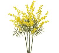 Lot de 4 Fleurs artificielles Jaunes de 42 cm en Acacia Mimosa en Spray - Branches artificielles réalistes pour Maison, Mariage, Arrangement Floral, décoration