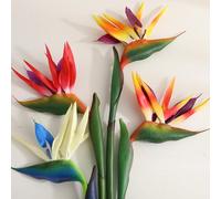 Lot de 4 fleurs artificielles oiseau de paradis - 78,7 cm - En polyuréthane - Pour intérieur et extérieur - Pour la maison, le jardin, le bureau, la décoration de mariage (mélange)