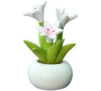 Lot de 4 fleurs de lys artificielles en résine pour tableau de bord de voiture et décoration d'intérieur, convient pour bureau, étagère de cuisine, support de salle de bain, décoration de table