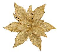 Lot de 4 fleurs de Noël artificielles de diamètre 30 cm, étoiles de Noël pour décoration de sapin de Noël, fleurs artificielles avec poinsettia scintillant pour les vacances, centre de table à manger