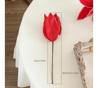 Lot de 4 fleurs en peluche pour sapin de Noël et décoration saisonnière, fabriquées en tissu synthétique avec construction flexible pour une utilisation créative DIY