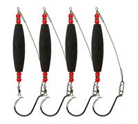 Lot de 4 flotteurs à hochet avec crochet haute résistance pour une meilleure expérience de pêche au chat (noir)