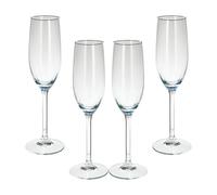 Lot de 4 flûtes à champagne de 210 ml à rayures Ø4,5 x 23 cm