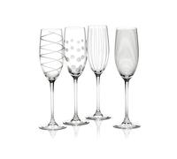 LOT DE 4 FLUTES A CHAMPAGNE TAILLEES CHEERS MIKASA - KITCHENCRAFT