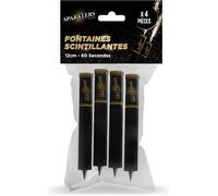 Lot de 4 Fontaines Lumineuses et Scintillantes 1 Minute - Bougies pour Gâteaux anniversaire et Bouteilles de champagne