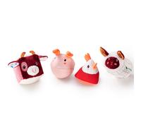 Lilliputiens - Set de 4 hochets Formes ferme - Jouets sensoriels pour bébés avec textures, sons et formes uniques - Stimule la motricité fine, la vue et l’ouïe - Dès 6 mois - 83254
