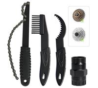 Lot de 4 fouets à chaîne, extracteur de cassette de vélo, outil de verrouillage de cassette, extracteur de pignon pour bagues à vis et roues d'inertie de ventilateur, brossez avec un plateau de chaîne