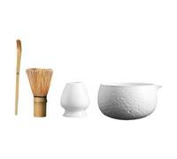Lot de 4 fouets à matcha rétro - Accessoire de cérémonie - Pour table de vacances ou bureau - Blanc