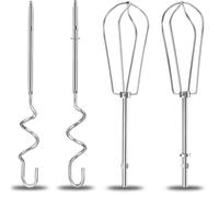 Lot de 4 fouets mélangeurs pour batteur à main, pièces de rechange pour mixeur - En acier inoxydable de qualité supérieure - Pour la série Kitchen Aid - Pour batteur à main droite gauche pour mixeur