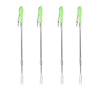 Lot de 4 fourchettes à gril rétractables - Brochettes à brochettes à long manche pour camping, barbecue, fête - Ustensiles de rôtissage en métal 76 cm (D)