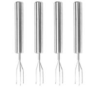 Lot de 4 fourchettes à pommes de terre en acier inoxydable, fourchettes à fruits et légumes, fourchettes à pommes de terre, fourchettes à maïs, aide à éplucher, outil de barbecue portable