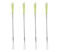 Lot de 4 fourchettes télescopiques en acier inoxydable extensibles jusqu'à 76 cm pour brochettes à rôtir pour guimauves, brochettes, feu de camp, outils de cuisine d'extérieur (C)