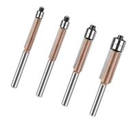 Lot de 4 fraises à façonner le bois avec deux bagues sphériques haute efficacité en métal polissage étoile de Noël décoration moulage travaux affleurants