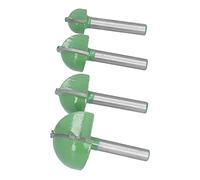 Lot de 4 fraises à nez rond, fraise à défoncer de 6,35 mm de diamètre de coupe de 3,5 cm, 2,5 cm, 2,8 cm, 3/12,7 cm de diamètre de coupe en acier tungstène pour meubles pour travail du bois CNC