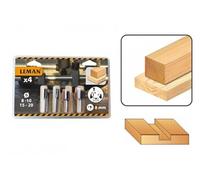 Lot de 4 fraises de défonceuse à rainer droites 428.700.04