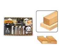 LEMAN lot de 4 mèches bois universelles droites carbure queue 8mm pour défonceuse