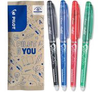 Lot De 4 Frixion Point - Stylo Roller Rechargeable - Encre Gel Effaçable - 1 Bleu, 1 Noir, 1 Rouge, 1 Vert - Pointe Fine