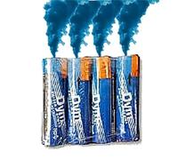 Lot de 4 Fumigènes 60 Secondes couleur Bleu- Déclenchement à Goupille, durée ±60 secondes, fumigene couleur à tenir en Main - fumigene à main - Catégorie F1 - Zenda Club®