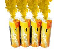 Lot de 4 Fumigènes 60 Secondes couleur Jaune- Déclenchement à Mèche, durée ±60 secondes, fumigene couleur à tenir en Main - fumigene à main - Catégorie F1 - Zenda Club (Jaune)