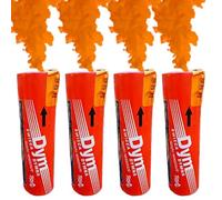 Lot de 4 Fumigènes 60 Secondes couleur Rouge- Déclenchement à Mèche, durée ±60 secondes, fumigene couleur à tenir en Main - fumigene à main - Catégorie F1 - Zenda Club®