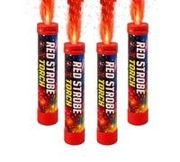 Lot de 4 Fumigènes Feu de Bengale Rouge - Flamme Vive - Durée 80s - Allumage à Mèche - Idéal Événements, Sports, Supporters, Effets Visuels - Catégorie F1