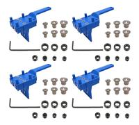 Lot de 4 gabarits de chevilles portables avec bloc de guidage de perçage, manchon en métal de 6/8/10 mm, outil professionnel de scie-cloche pour perçage précis du bois