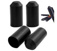 Lot de 4 gaines thermorétractables noires - Capuchons d'extrémité thermorétractables - Capuchon de tube thermorétractable - Capuchon étanche - Protection d'isolation pour extrémité de câble (30 mm)