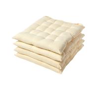 Lot de 4 galette de chaise Capitonnée 40 x 40 cm Crème
