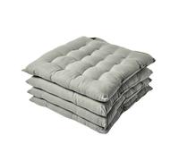 Lot de 4 galette de chaise Capitonnée 40 x 40 cm Gris