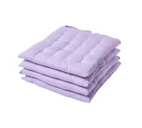 HOMESCAPES Galette de Chaise 40x40 cm, Lot de 4, Coussin de Chaise en Coton, Coloris Mauve