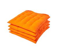 Lot de 4 galette de chaise Capitonnée 40 x 40 cm Orange