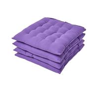 Lot de 4 galette de chaise Capitonnée 40 x 40 cm Violet