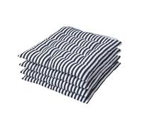 Lot de 4 galette de chaise Capitonnée Rayures 40 x 40 cm Noir et Blanc