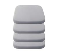 Lot de 4 Galette de Chaise, Carré Mousse à mémoire de forme Coussins de chaise Doux épaissi Antidérapant Coussins pour chaises pour la maison/jardin/cuisine/cour/voiture(Size:35×35cm,Color:Gris clair)