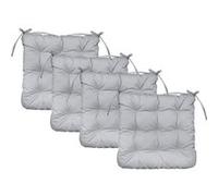 Linxor - Lot de 4 galettes, Coussins carrés capitonnés pour Chaise - Plusieurs Coloris