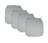 Lot de 4 galettes, coussins déhoussables pour chaise - Gris clair - Linxor