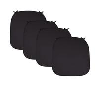 Lot de 4 galettes, coussins déhoussables pour chaise - Gris foncé - Linxor