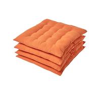 Lot de 4 galettes de chaise Capitonnee Terracotta 40 x 40 cm