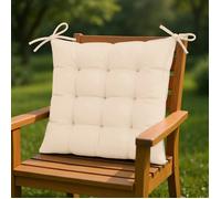 Lot de 4 Galettes de chaise en polyester 40 x 40 cm beige