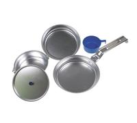 Lot De 4 Gamelles Deluxe Poele Casserole Bol Et Tasse En Aluminium Fox Outdoor 33353 Repas Camping Pique Nique Bivouac Randonne Argenté