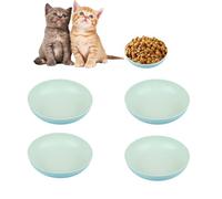 Lot de 4 gamelles peu profondes de 14,5 cm de large pour soulager la fatigue des moustaches, petite gamelle plate peu profonde pour chats et petits chiens, passe au lave-vaisselle (vert)