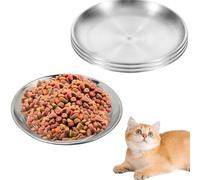 Lot de 4 gamelles pour chat - Gamelles plates pour chat - 14 cm - Anti-chute et facile à nettoyer