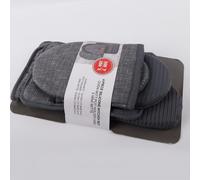 Lot de 4 Gants de Four, Gants de Cuisine Résistants à la Chaleur et Set de Maniques, Gants et Maniques Antidérapant en Silicone pour la Cuisine la Cuisson au Four Les Grillades (Gris)