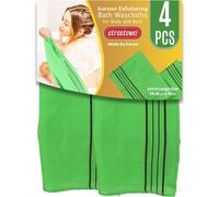 Lot De 4 Gants De Toilette Exfoliants Coréens Asiatiques Pour Le Corps Et Le Dos, Taille Xl : 89,9 X 27,9 Cm