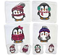 Lot De 4 Gants De Toilette Magiques-Serviette Magique-Petit Cadeau Pour Enfant-Tombola (Lot De 4 Pingouins)