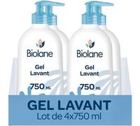 - Lot De 4 Gels Corps Et Cheveux 2 En 1 - Nouveau Packaging - Gel Lavant - 750ml - 97% Origine Naturelle - Doux - Peaux Sensibles - Cheveux Fins - Bébé - Fabriqué En France
