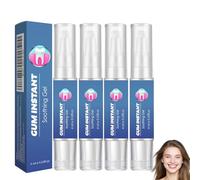 Lot de 4 gels de soin des gencives, soin buccal doux pour blanchiment des dents, formule naturelle pour une haleine fraîche, protection quotidienne pour adultes, gel buccal doux pour des gencives