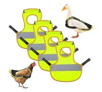 Lot de 4 gilets de sécurité étanches pour poulet - Gilet de sécurité réglable - Vêtements de poule - Tablier - Selle pour animaux de compagnie - Plume de protection pour animaux de compagnie - Gilet