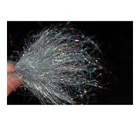 Lot de 4 glaçons holographiques argentés 10 cm de long en fibres synthétiques paillettes pour nymphe, saumon, truite